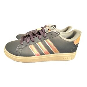 Adidas Grand Court 2.0 K Kids Shoes Size 4 US Blue White Pink Iridescent NWT